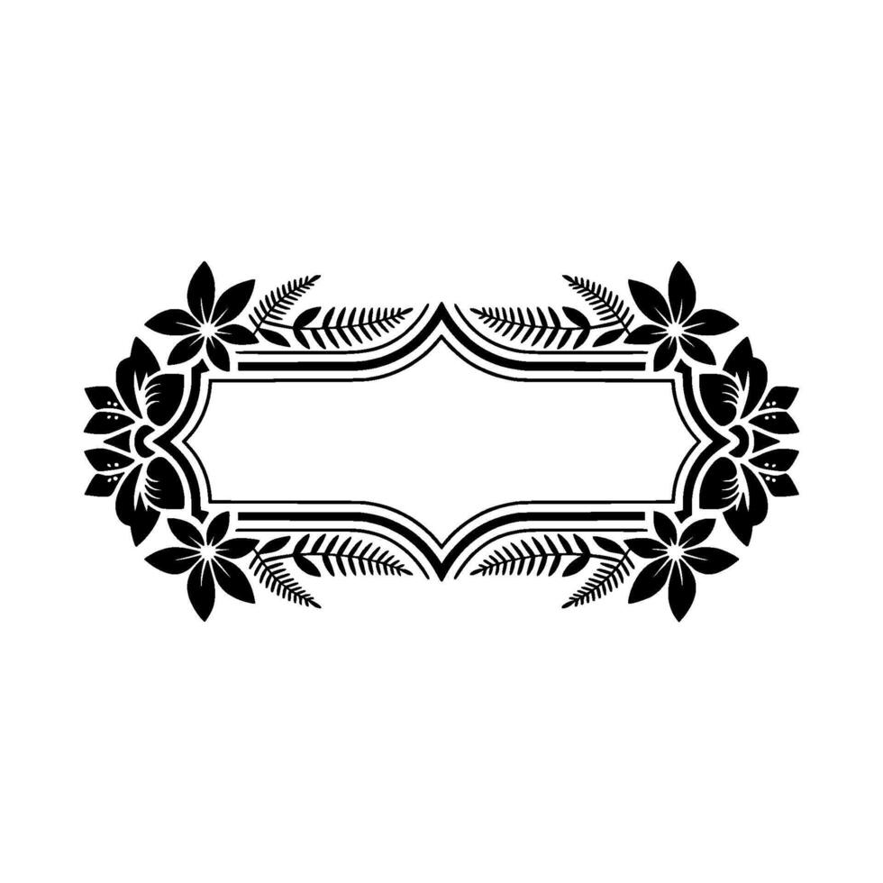 Elegant Black Floral Frame on Light Background - Floral frame vector