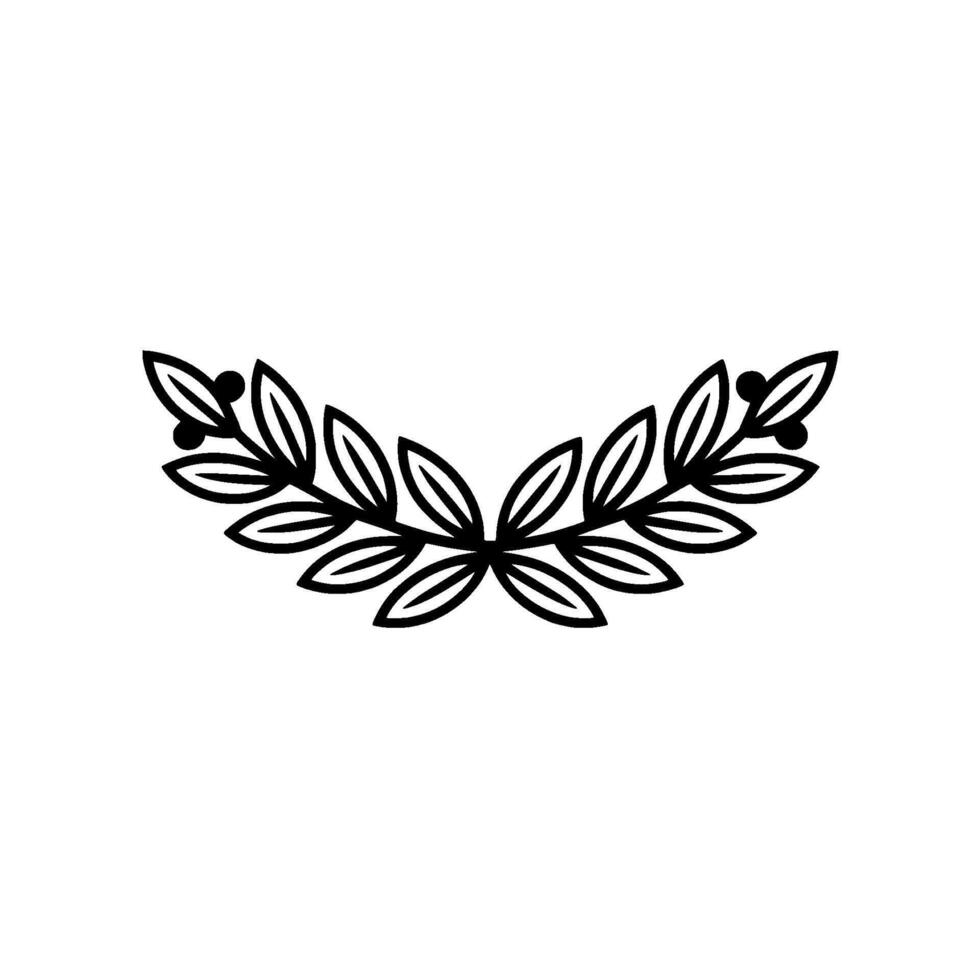 Elegant Laurel Wreath Emblem, Minimalist, Illustration vector