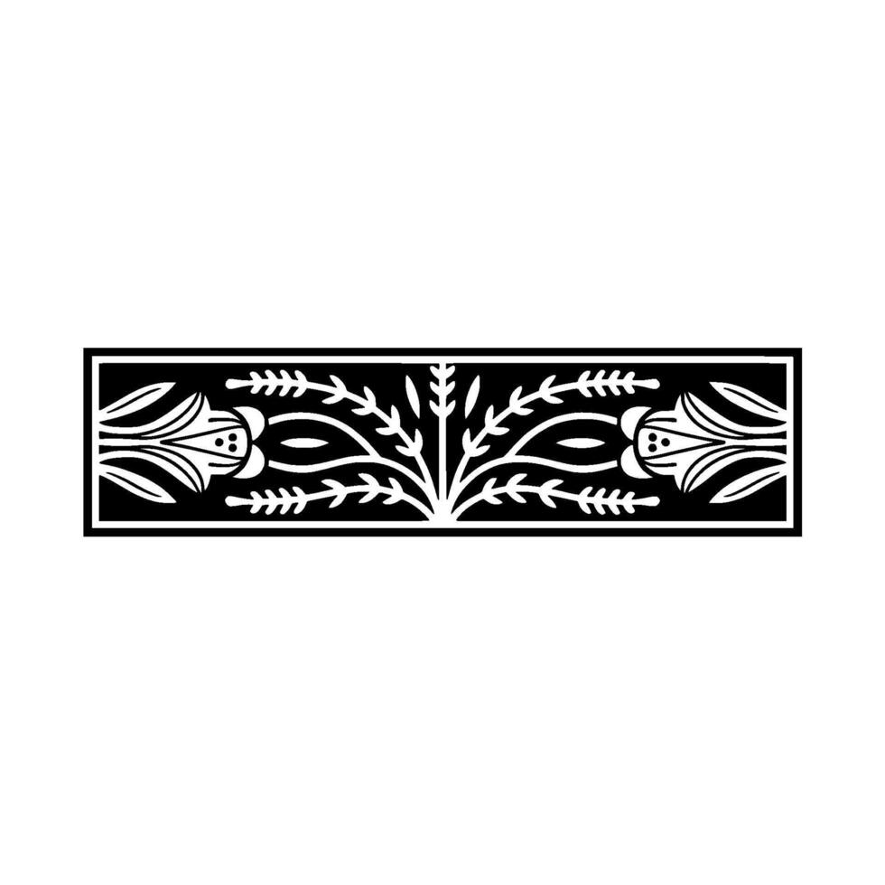 Elegant Black White Floral Border Against Minimalist Backdrop vector