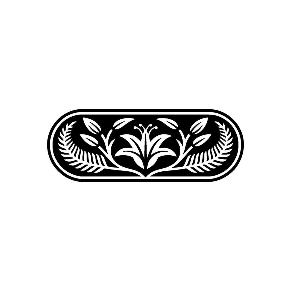 Elegant Botanical Ornament in Black White vector