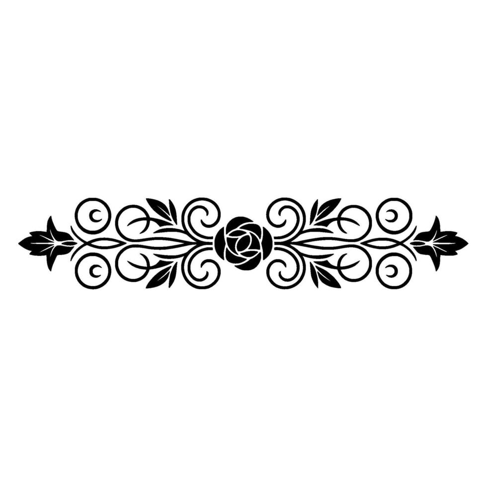 Elegant Black Floral Divider Element vector
