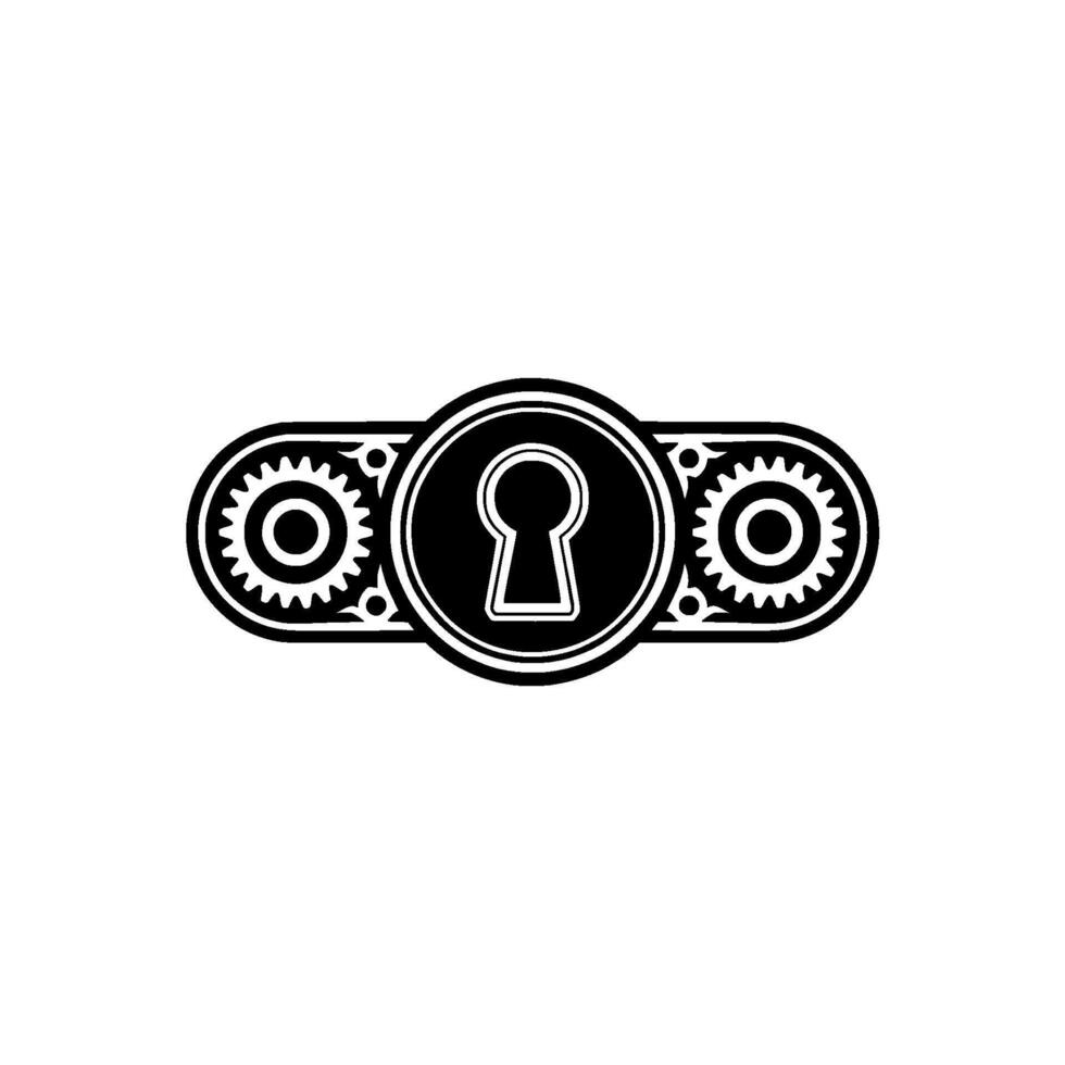 Modern Keyhole Abstract, Gears Security Concept vector