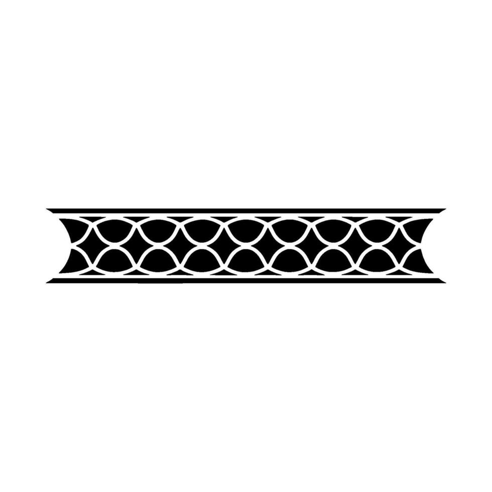 Decorative Geometric Border in Black White Ornamental Element vector