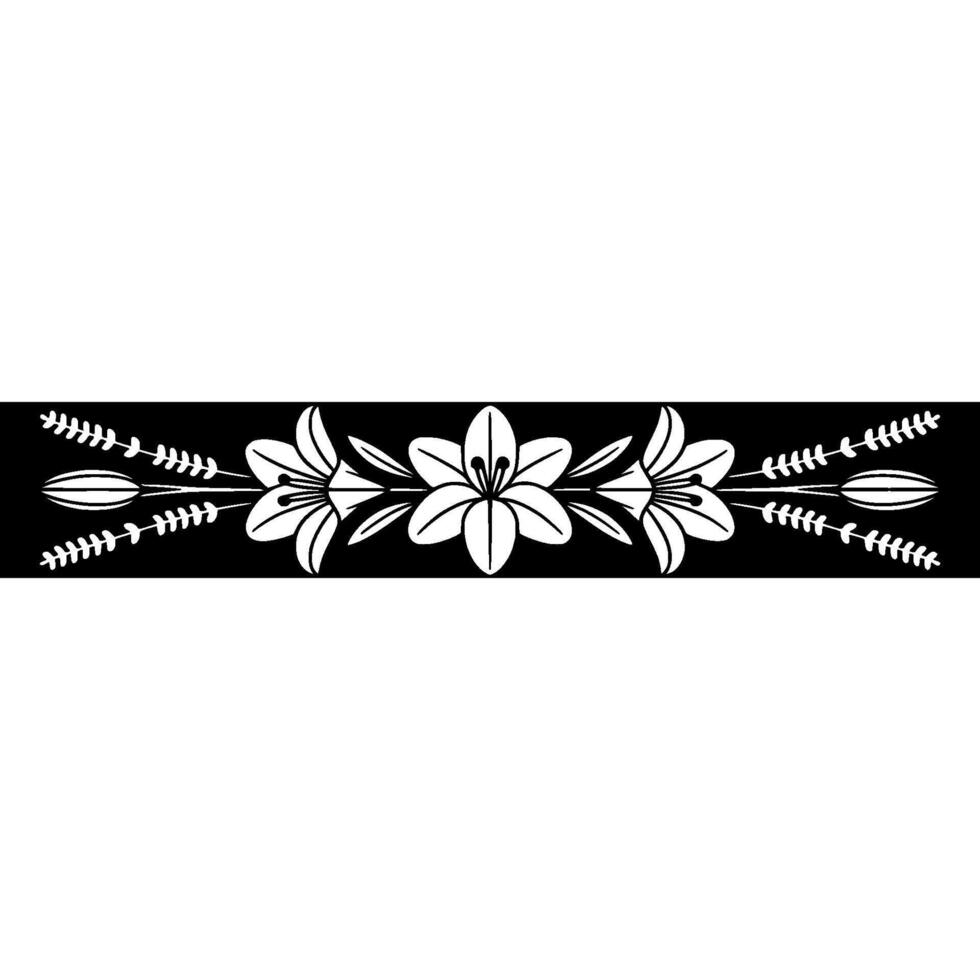 Elegant Black and White Floral Border 6 vector