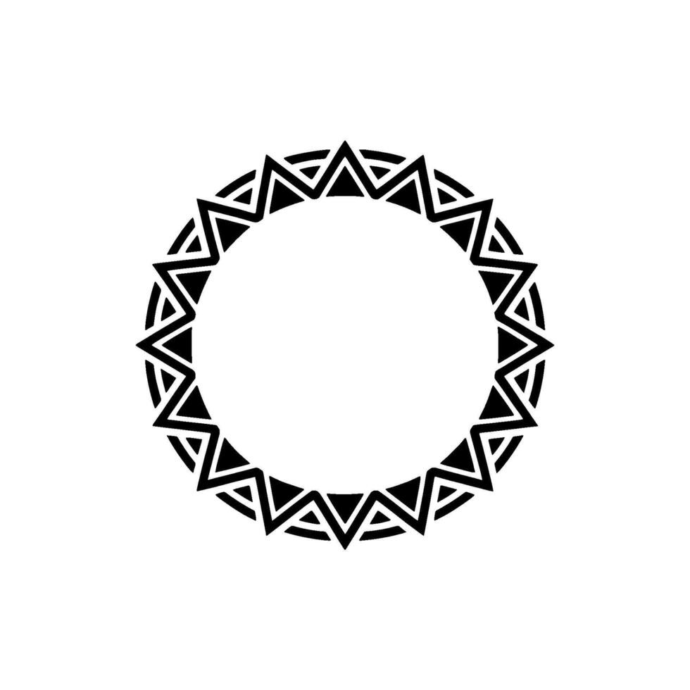 Minimalist Geometric Frame, Black and White Circular Ornament on Light Gray vector