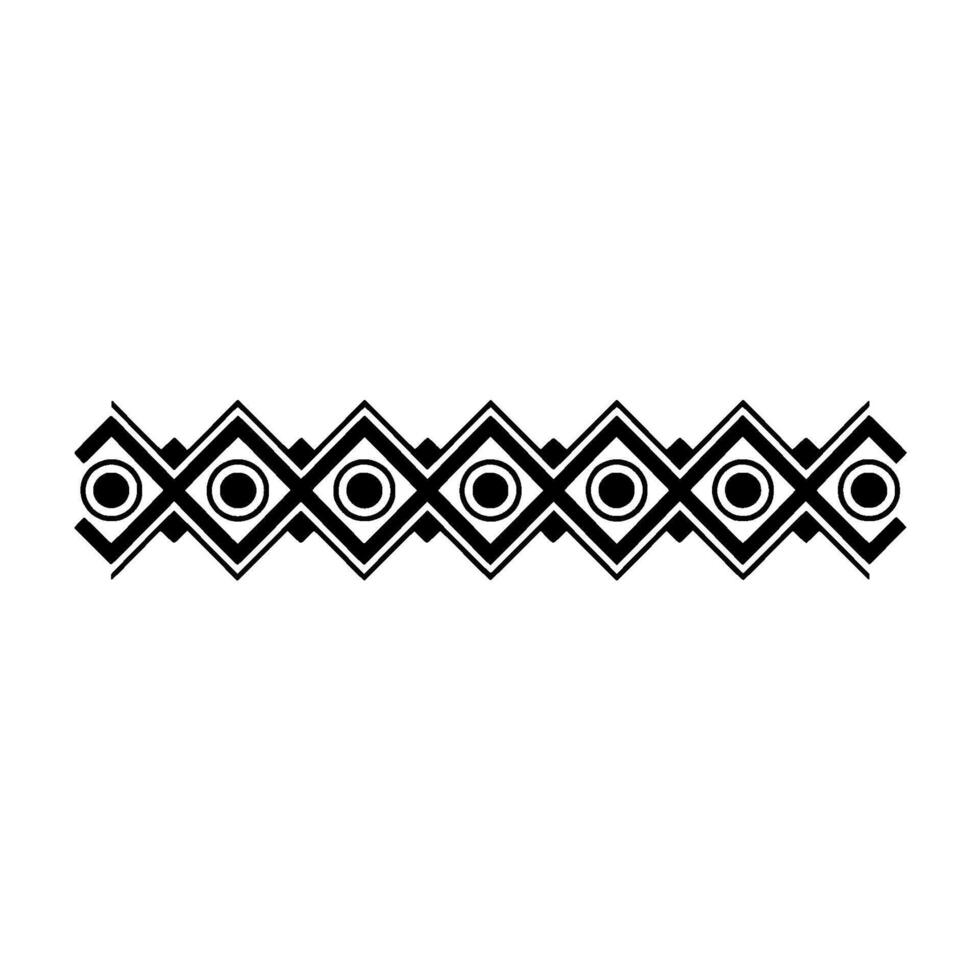 Geometric Black Ornament Border on White, Illustration vector