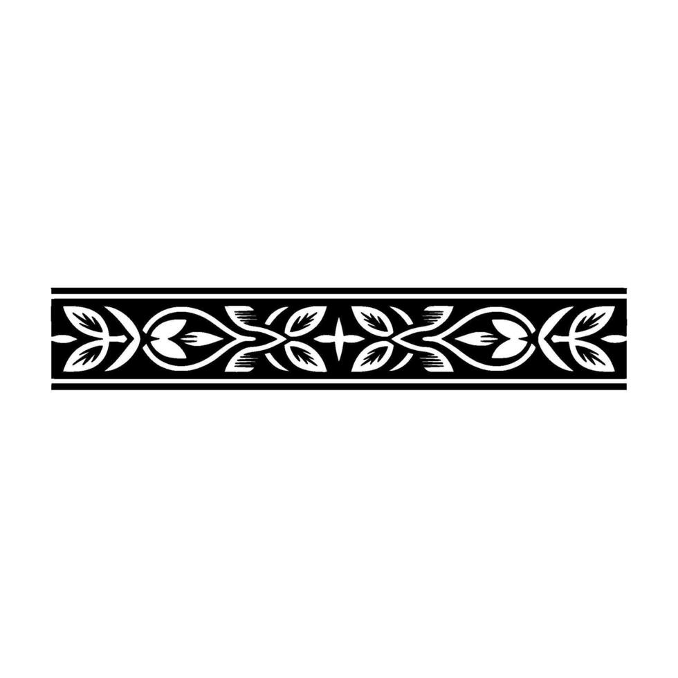 Black and White Floral Border Decorative Ornament vector