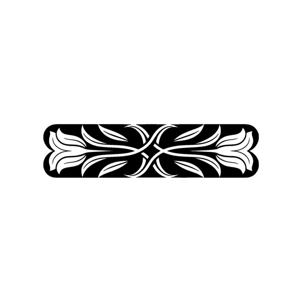 Elegant Floral Border in Black and White, Decorative Element 2 vector