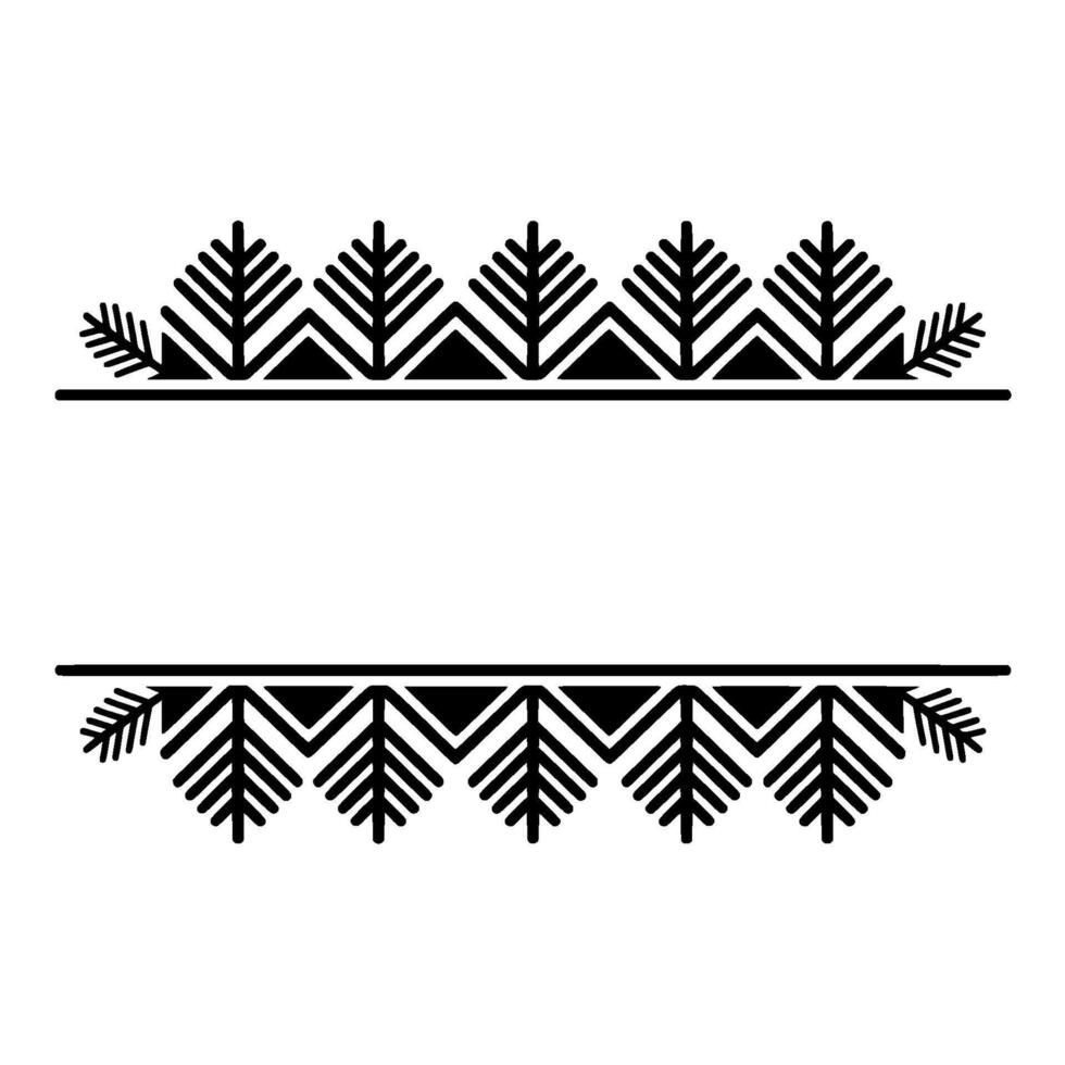 Minimalist Geometric Pine Tree Border for Text Space vector