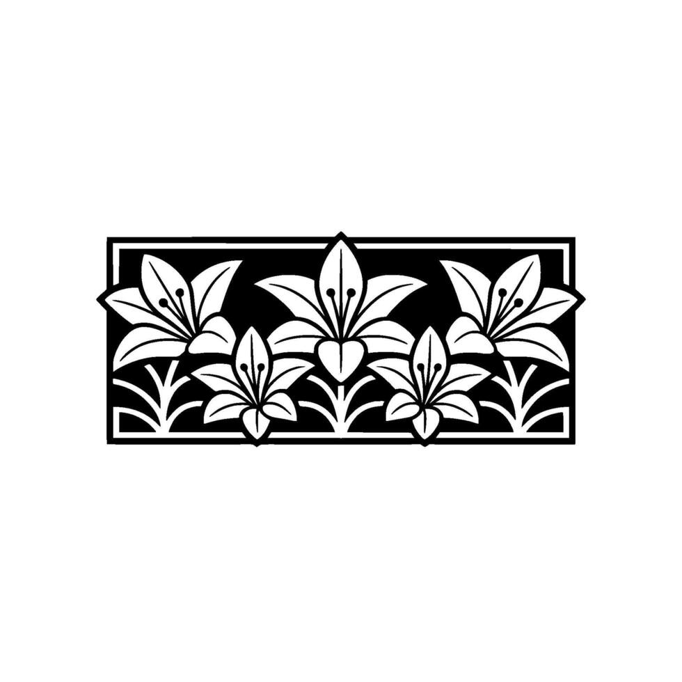 Elegant Floral Pattern in Black and White, vector