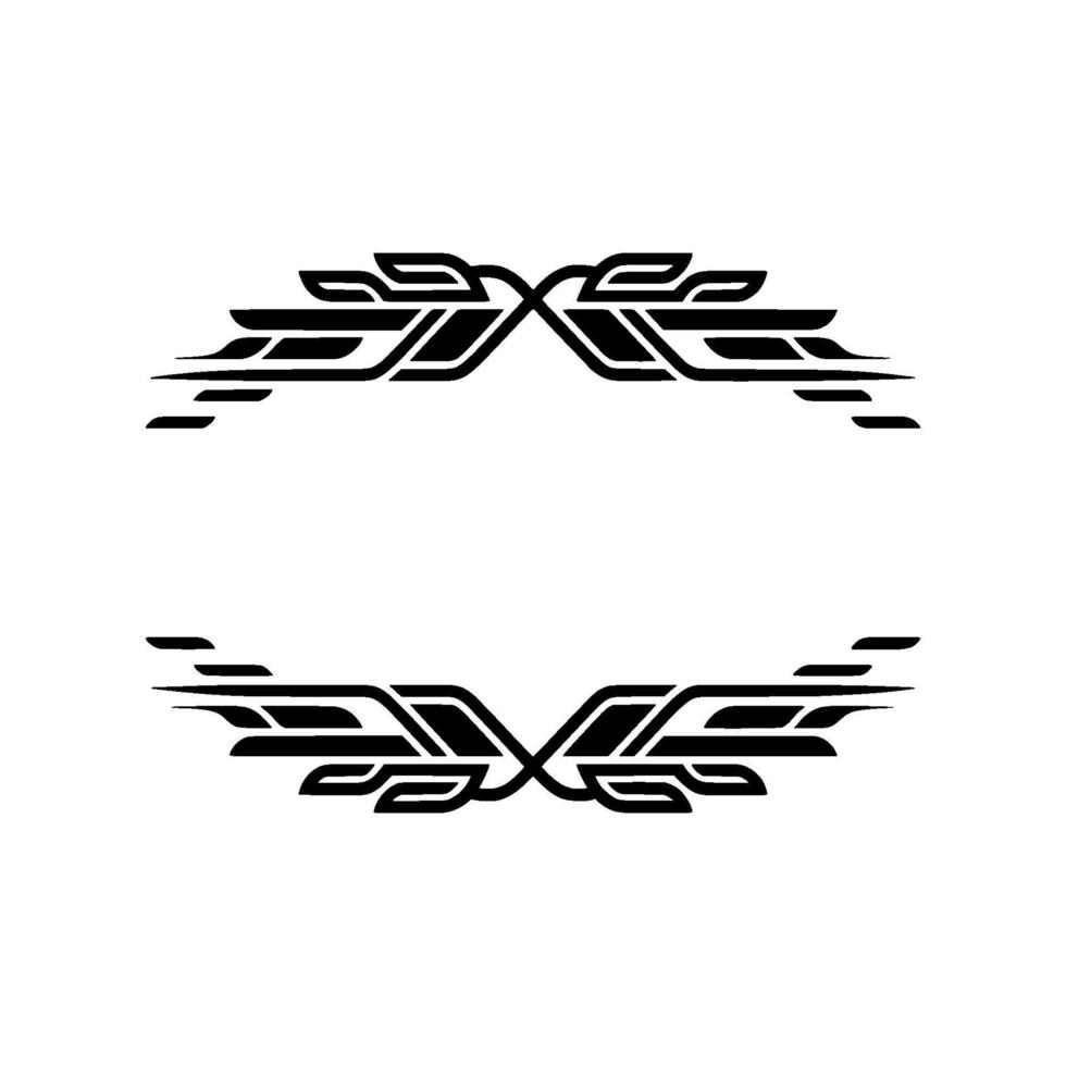 Geometric Ornament Stylized Black and White Pattern on White vector