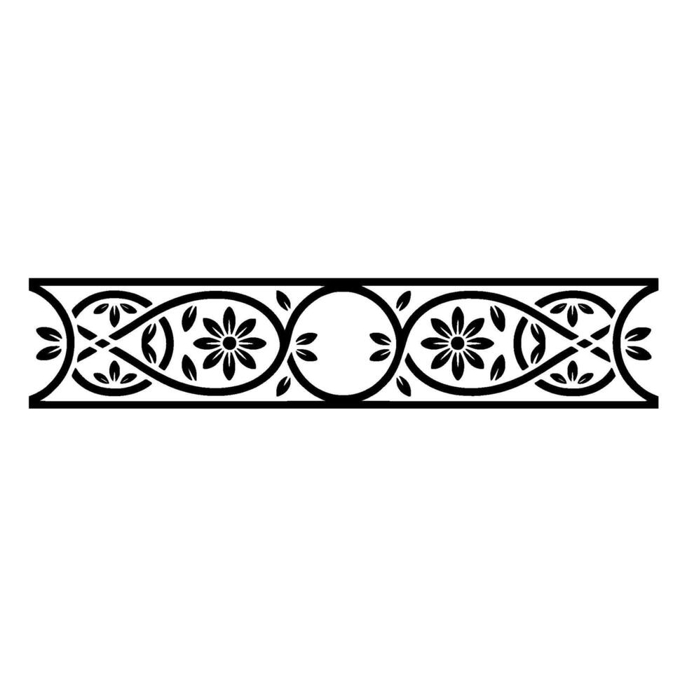 Elegant Floral Border in Black and White 12 - Ornament vector