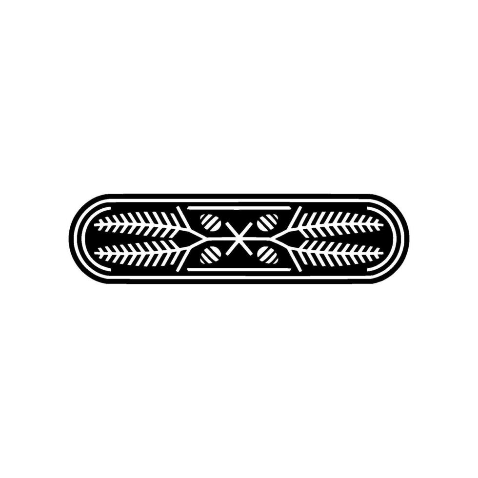 Geometric Black and White Emblem on White Background - Illustration vector