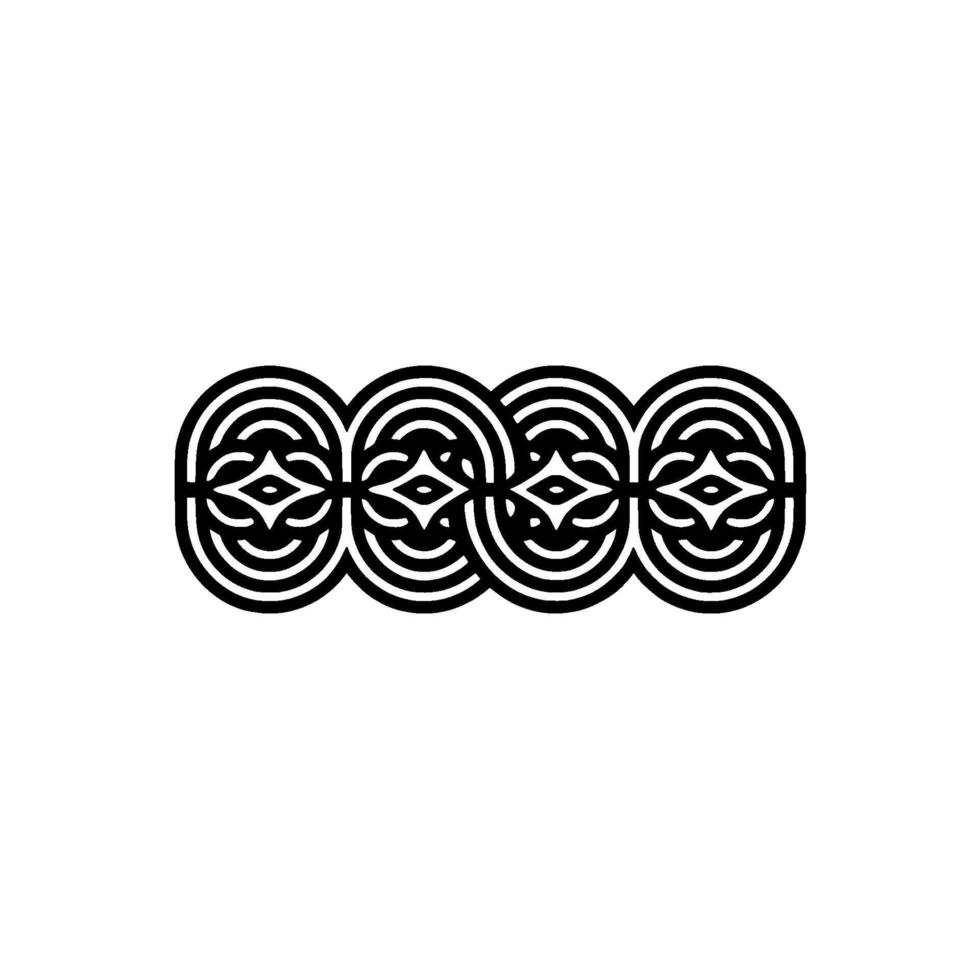 Minimalist Geometric Pattern Linked Oval Ornaments in Black White vector