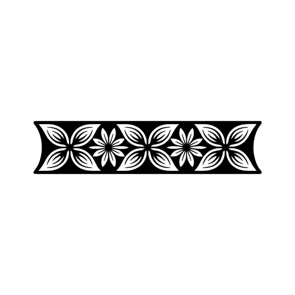 Elegant Floral Border in Black and White 15 - Pattern vector
