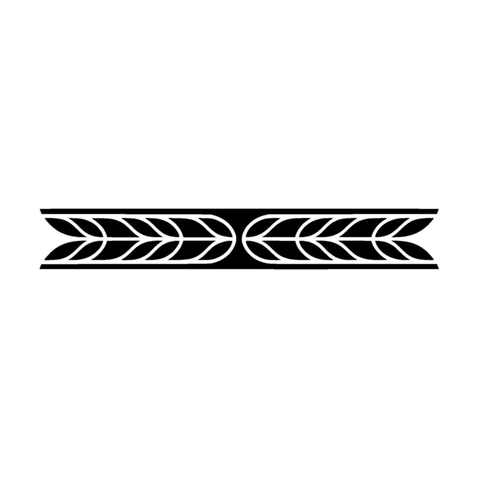 Elegant Black White Leafy Border, Decorative Element - Leaf vector