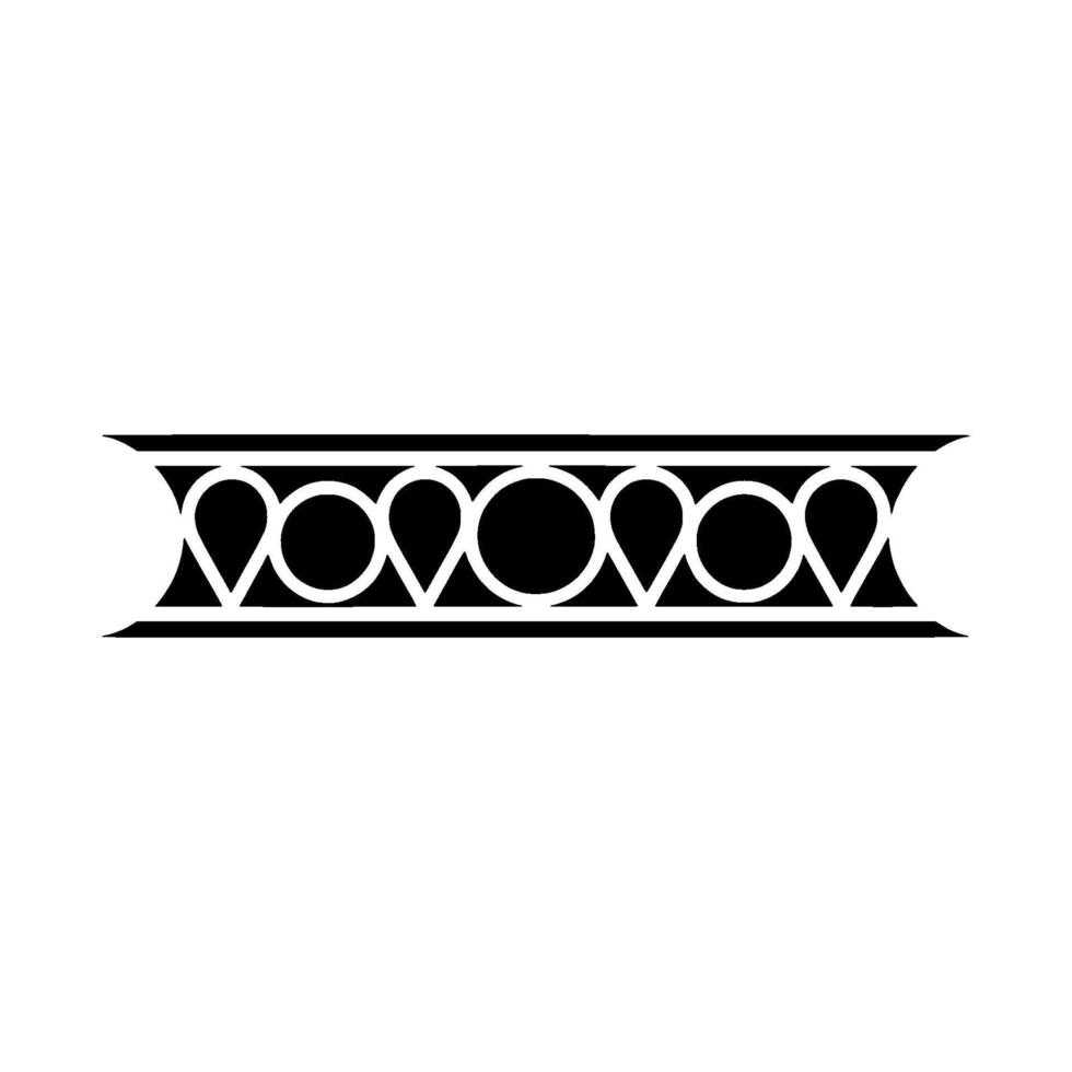 Black White Ornamental Border, Geometric Pattern, Decorative Element vector