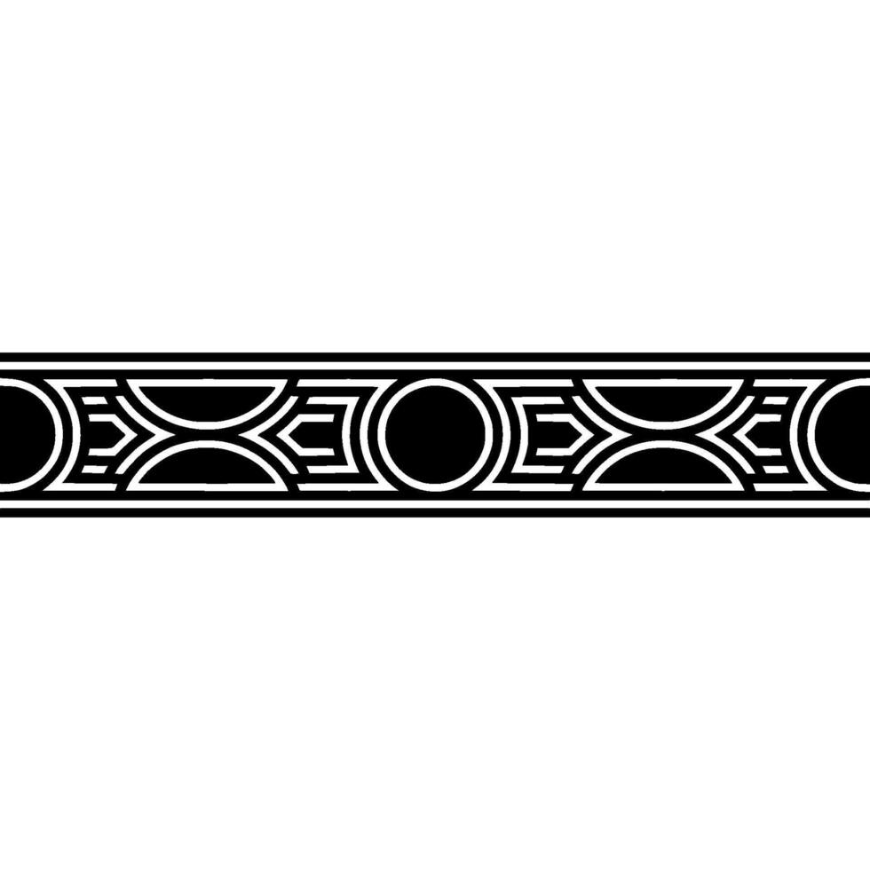 Geometric Border Element Art Deco Style Pattern on White Background vector