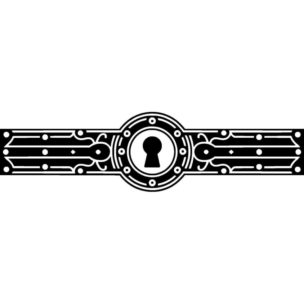 Ornate Keyhole Ornament on White Background vector