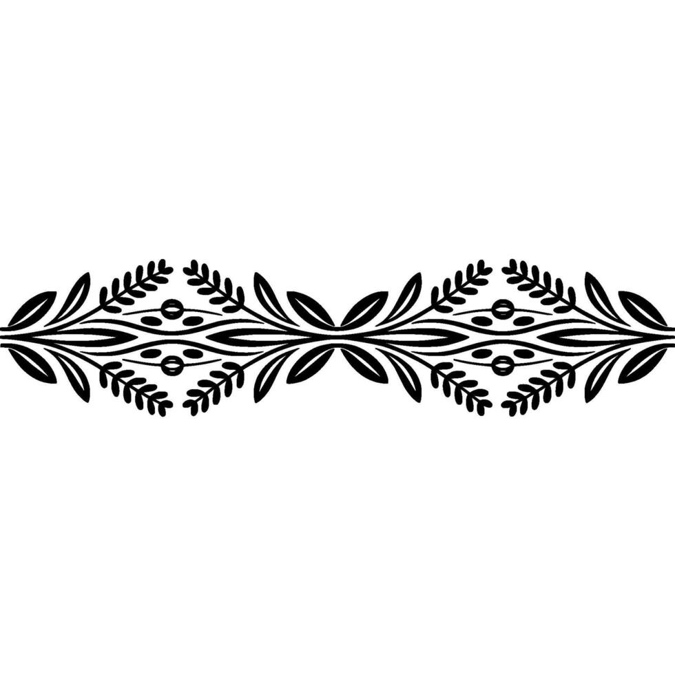 Elegant Black Floral Border on White Background 34 vector