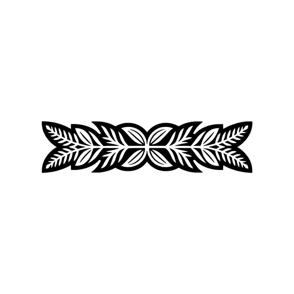 Minimalist Leafy Garland in Black, Against White Background vector