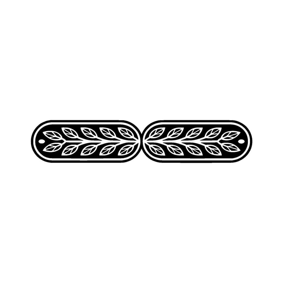 Minimalist Floral Ornament Black White Foliage vector