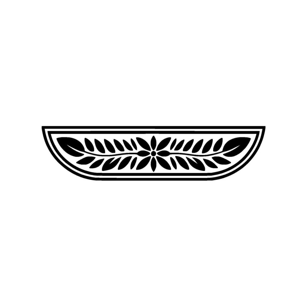 Elegant Botanical Border, Black and White, Minimalist vector