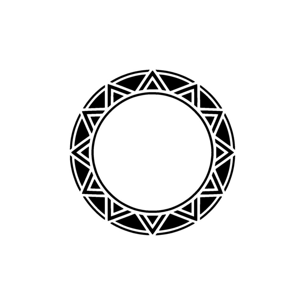 Geometric Circular Frame on White, Modern Tribal vector