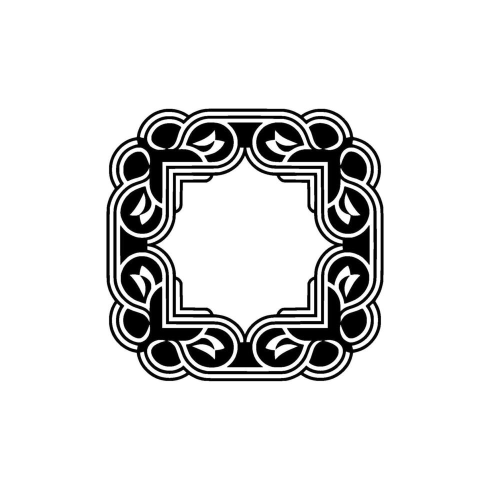 Elegant Black and White Ornamental Frame Decorative vector