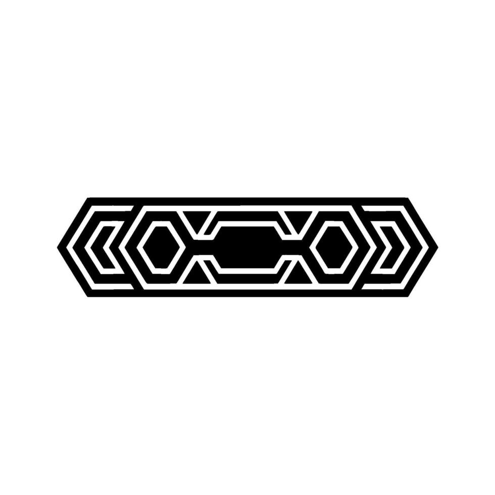 Geometric Black and White Border on White Background - Frame vector