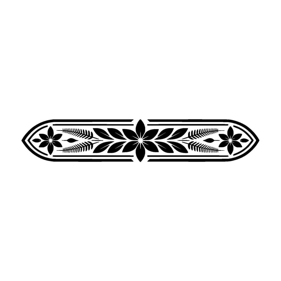 Elegant Black Floral Ornament on White Background 7 - Symmetrical vector