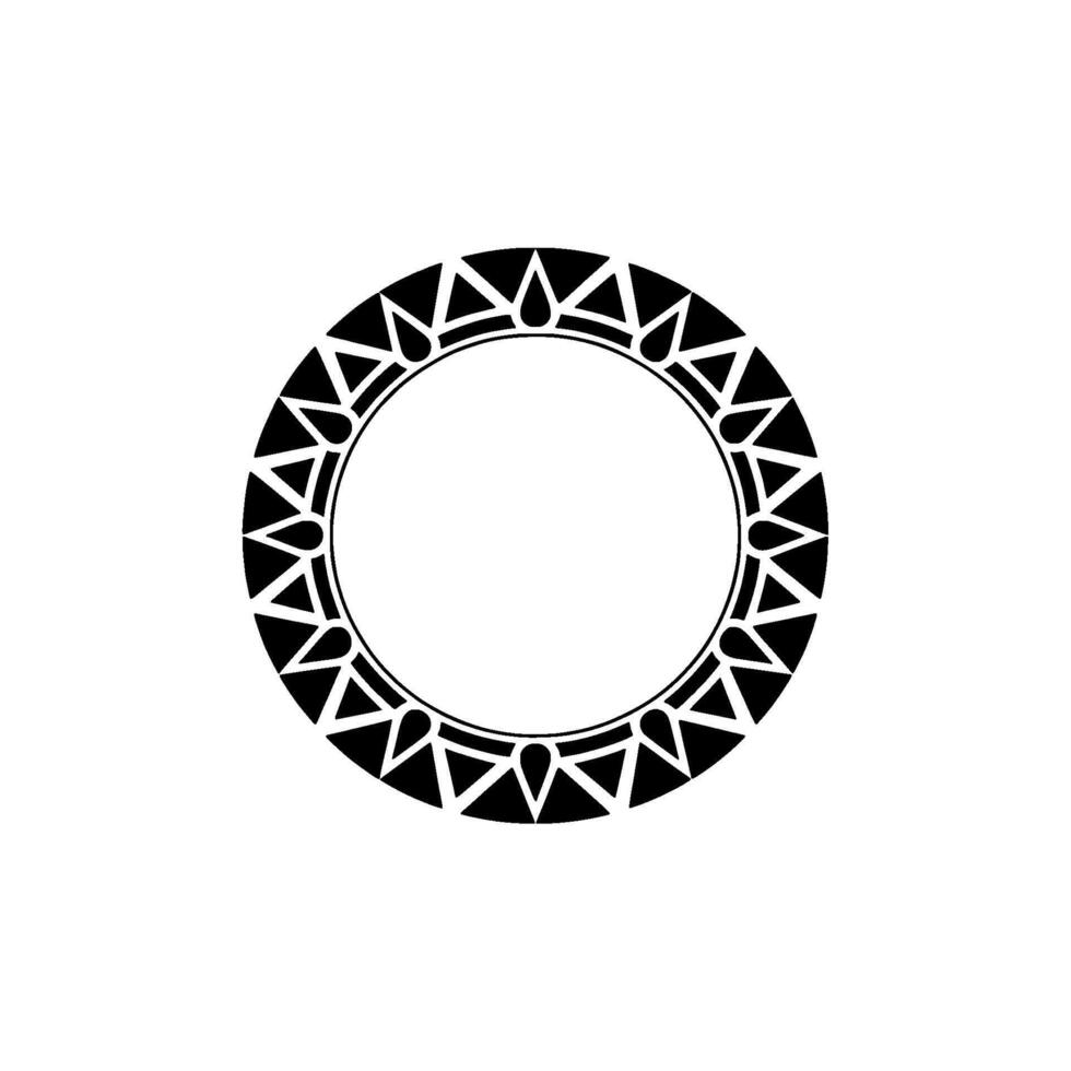 Minimalist Geometric Circle Frame with Tribal vector