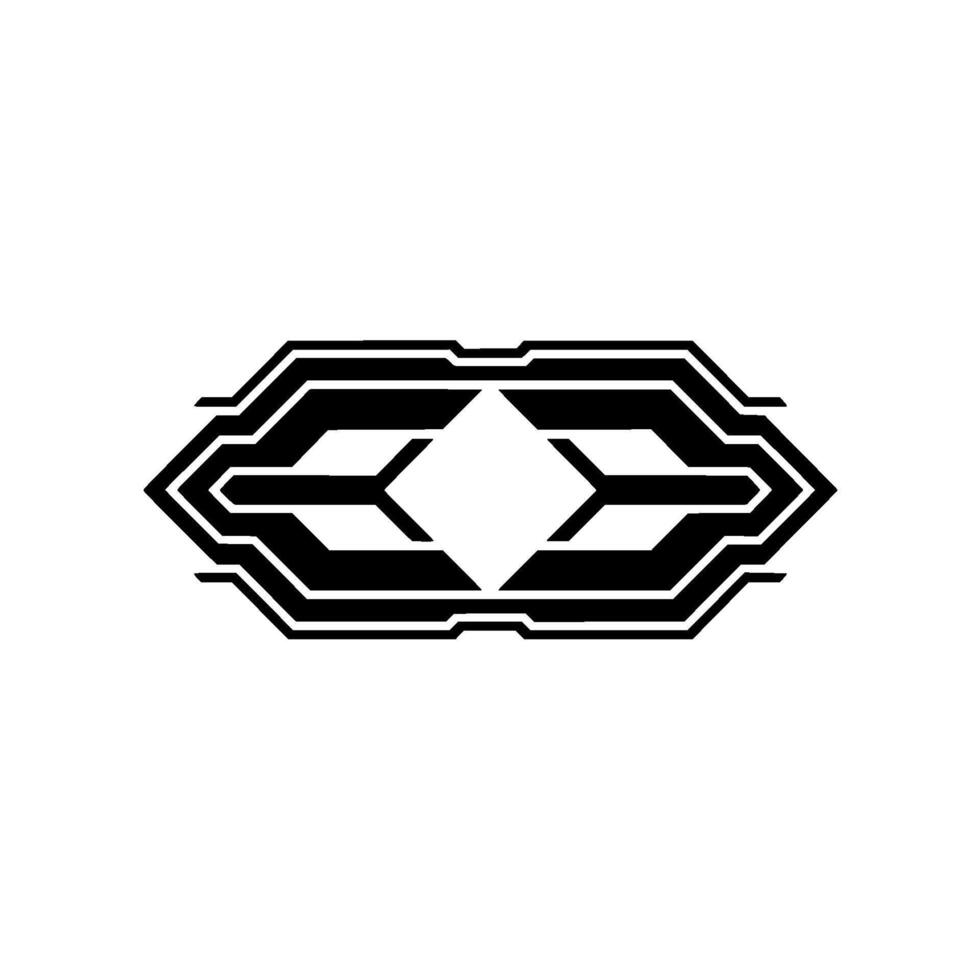 Futuristic Geometric Black Hexagonal on White vector