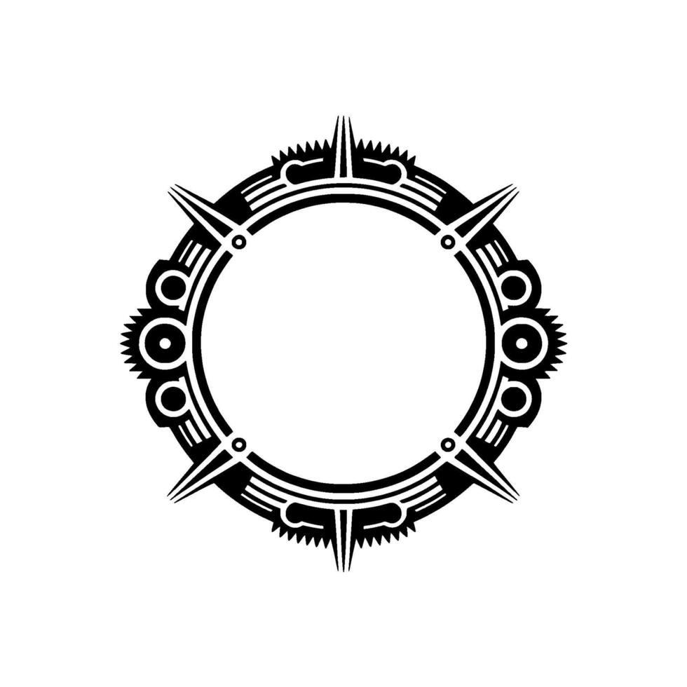 Art Deco Circular Element with Spikes, vector