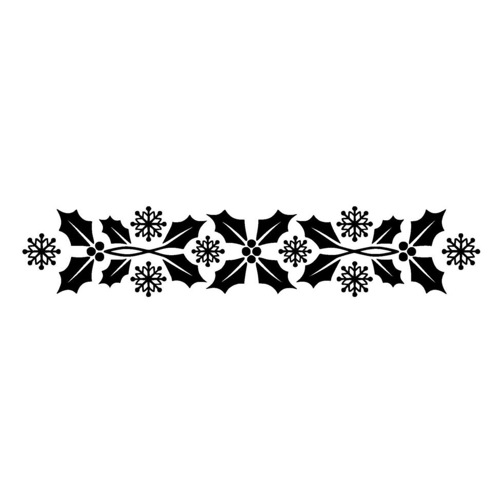 Festive Holly Border Minimalist Christmas vector