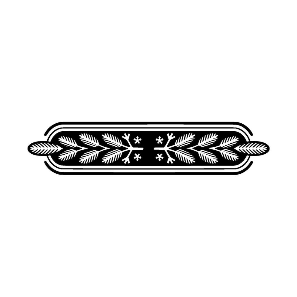 Elegant Black and White Floral Ornament, Minimalist 1 vector