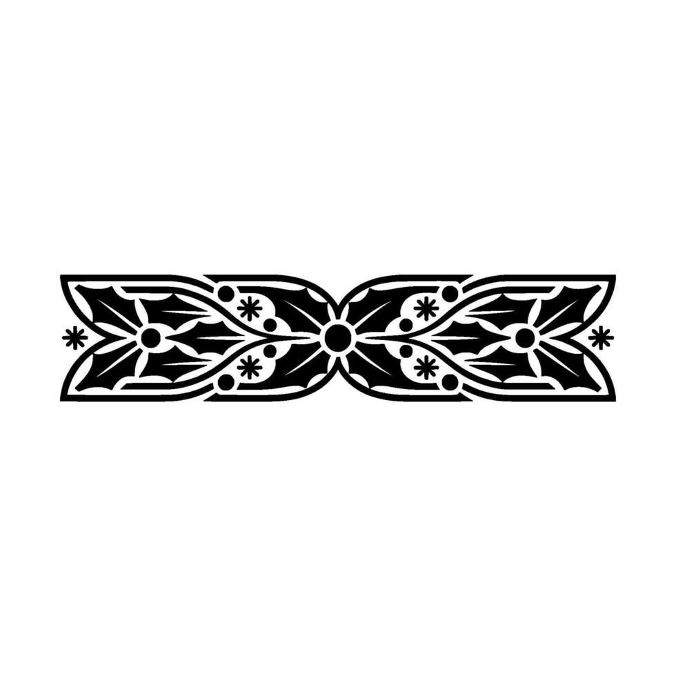 Elegant Black White Border with Floral Elements vector