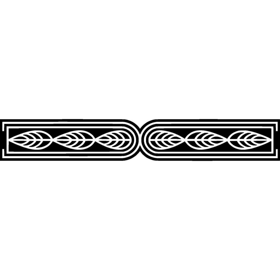 Elegant Black and White Leafy Border Element vector