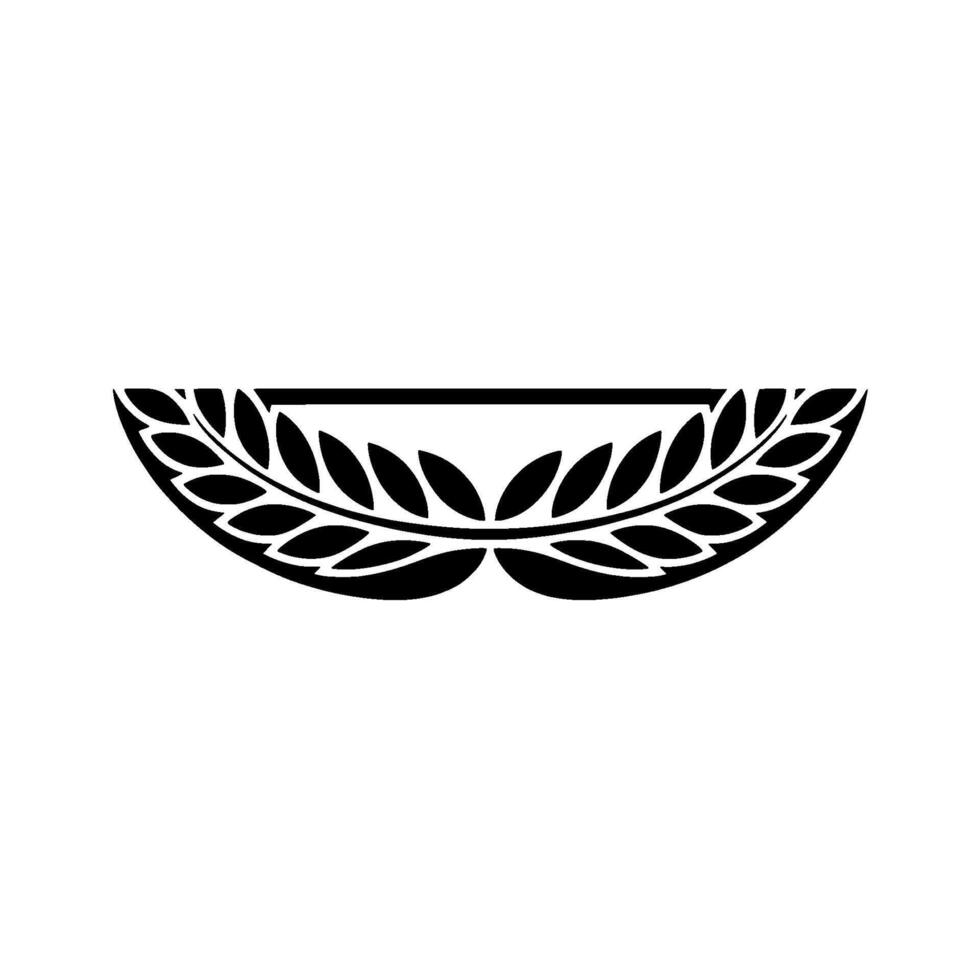 Minimalist Laurel Wreath in Black and White, For Logos and Branding vector