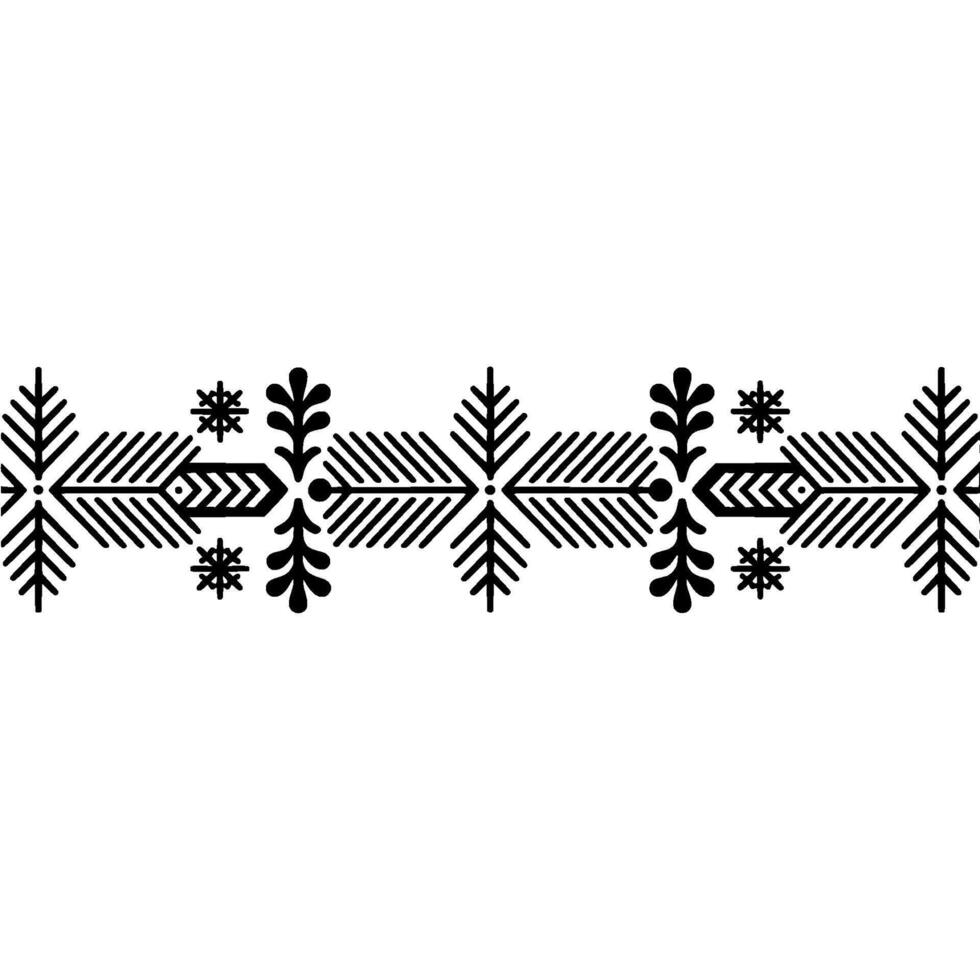 Minimalist Winter Border with Snowflake and Foliage vector