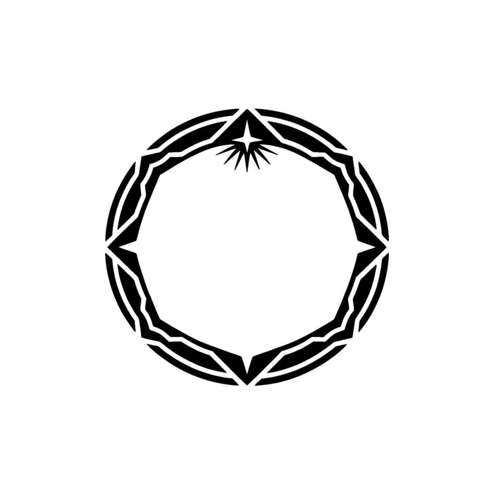Geometric Star Ring, Black and White, Minimalist Aesthetic vector