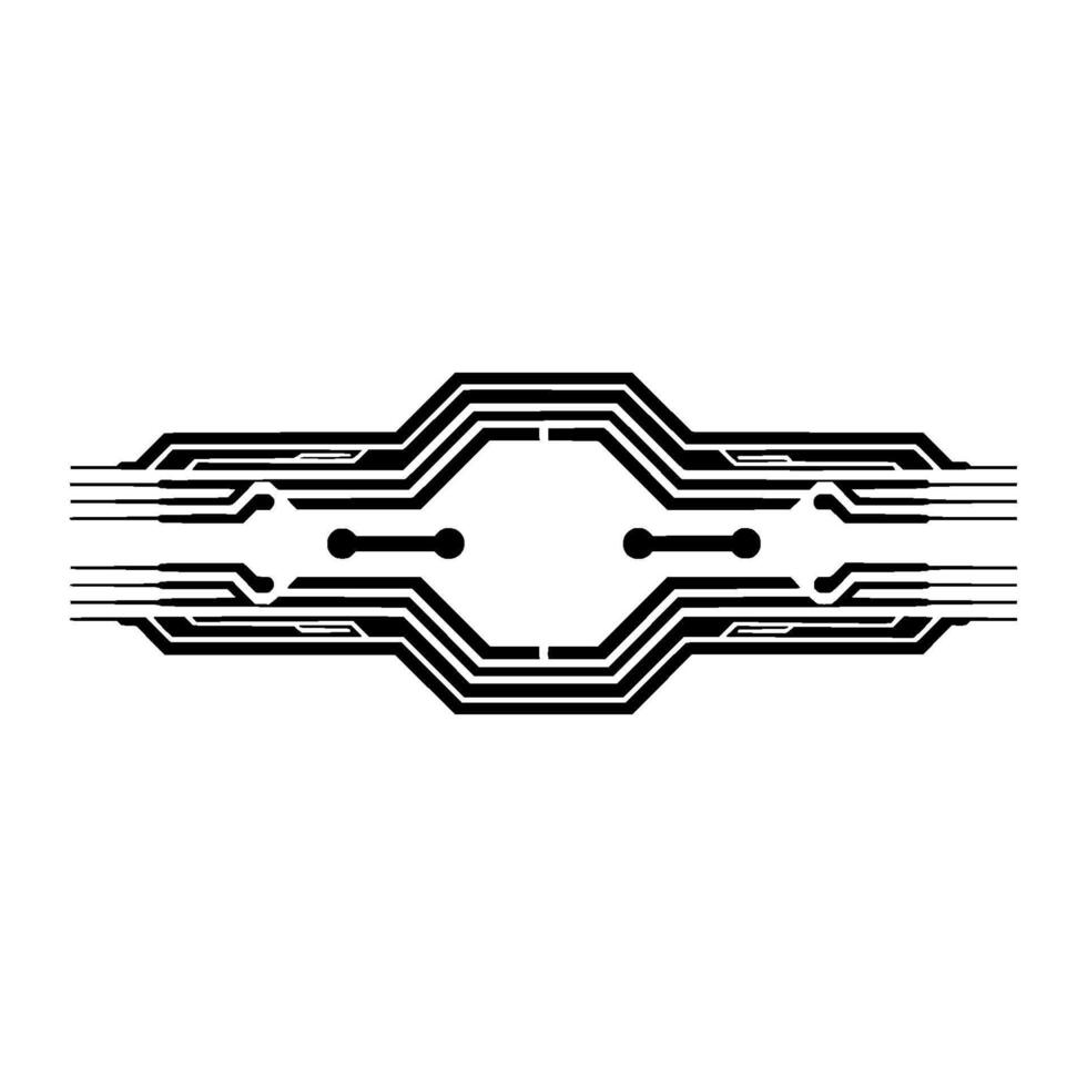 Tech Circuitry Minimalist, Abstract, Futuristic Style vector