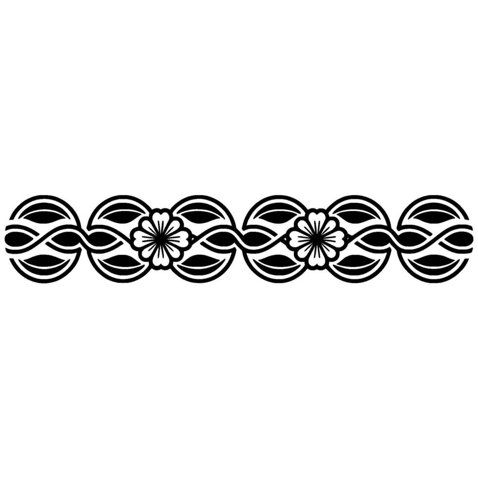 Elegant Floral Border Ornament Black and White - Pattern vector