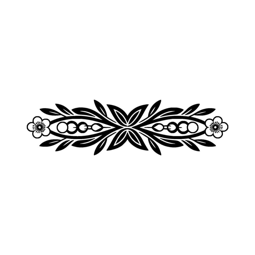 Elegant Floral Border in Black and White - Blossom vector