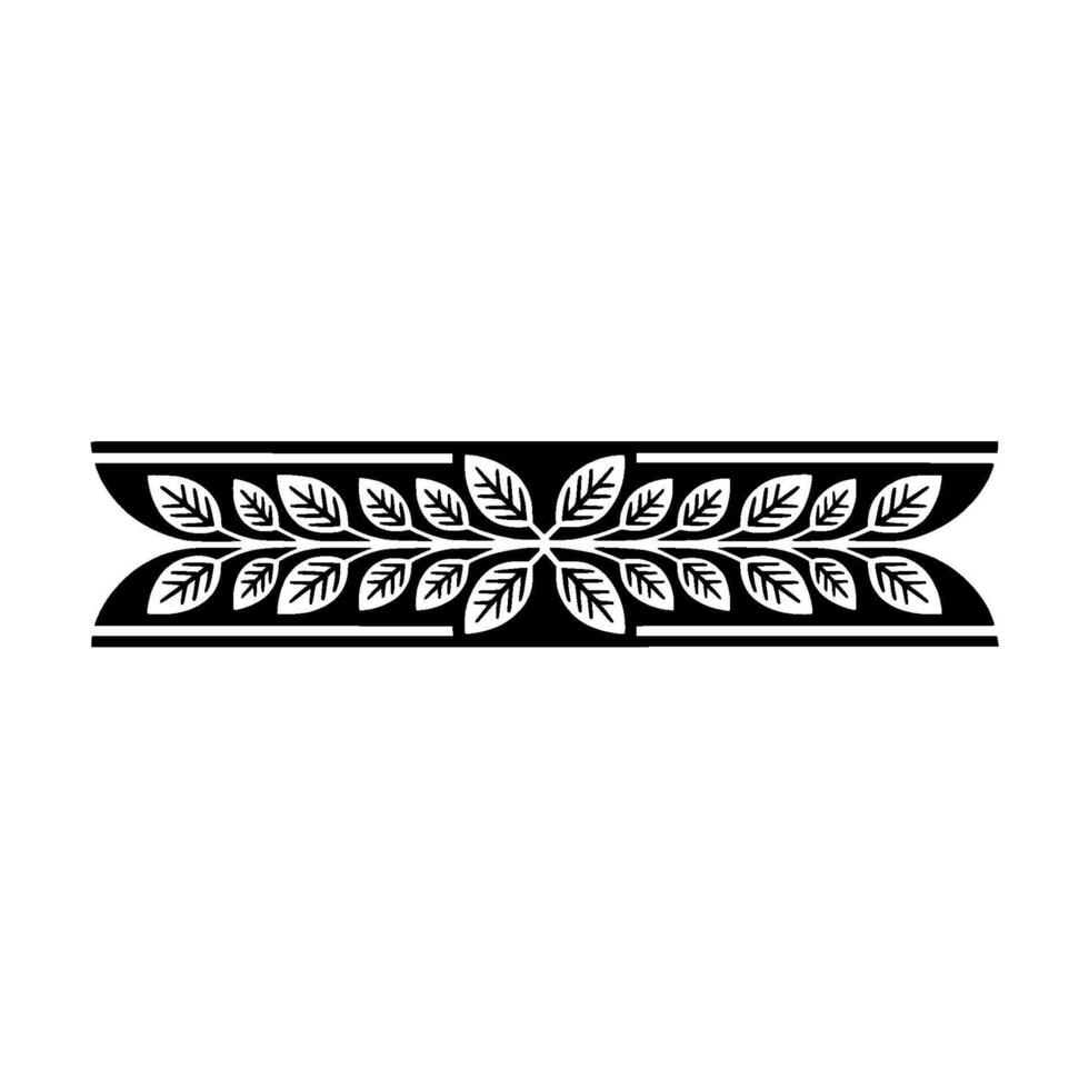 Elegant Black and White Leaf Border - Leaf border vector