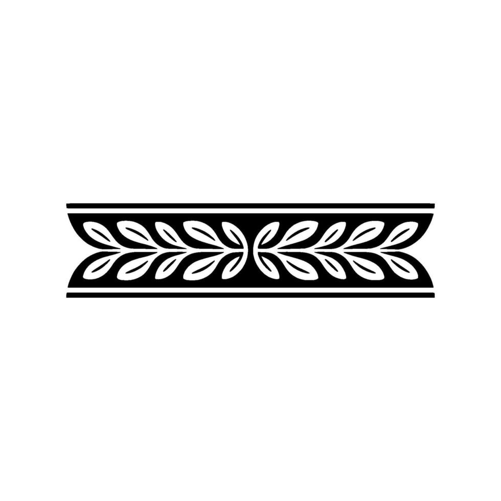 Black White Leaf Border Element, Minimalist, Decorative Accent vector