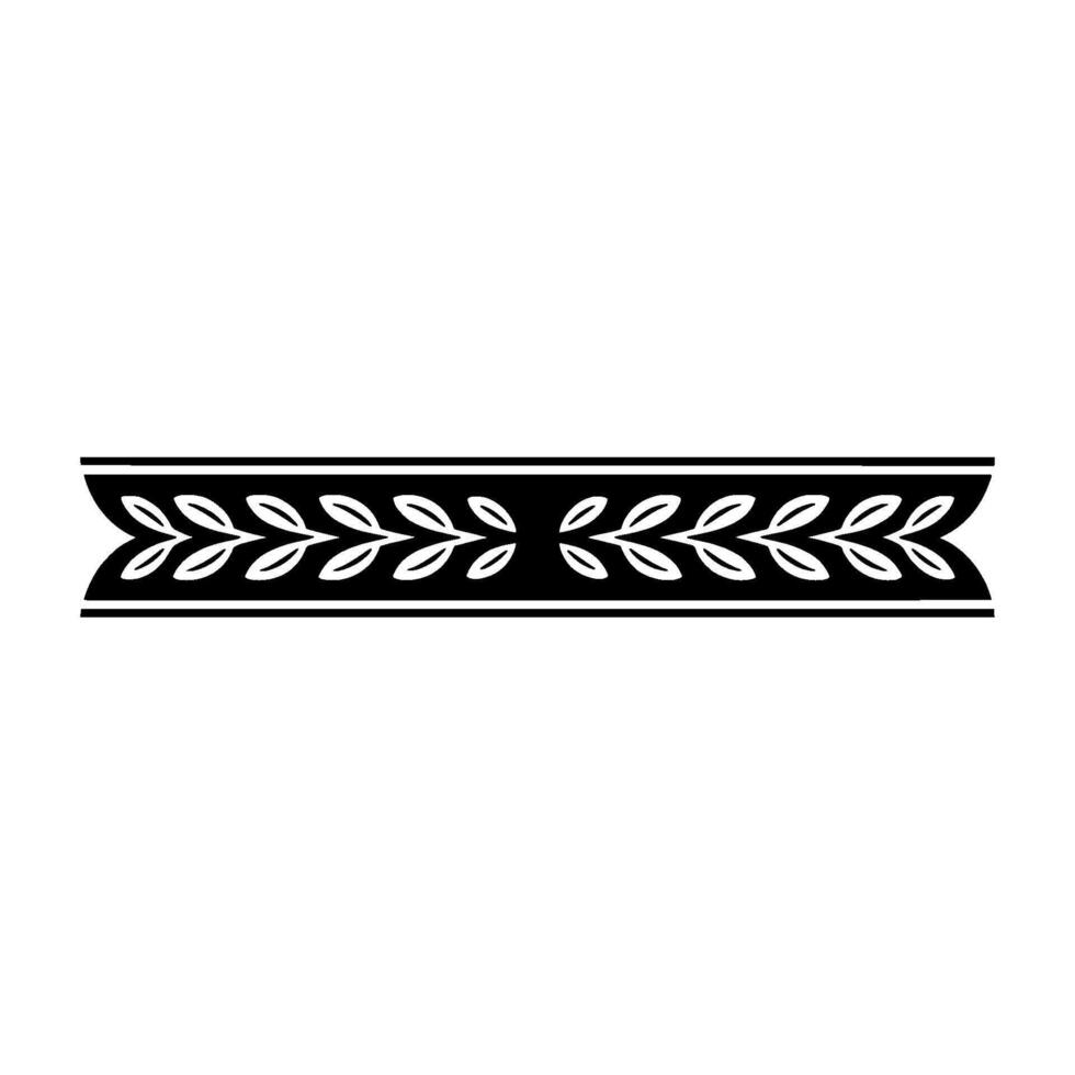 Elegant Black and White Laurel Leaf Border - Leaves vector