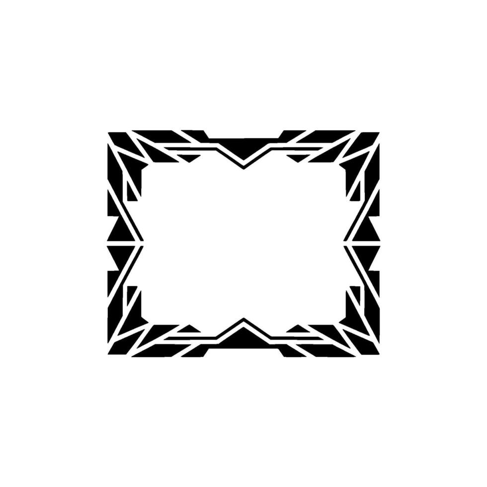 Geometric Black Frame on White Background Art Deco Style vector