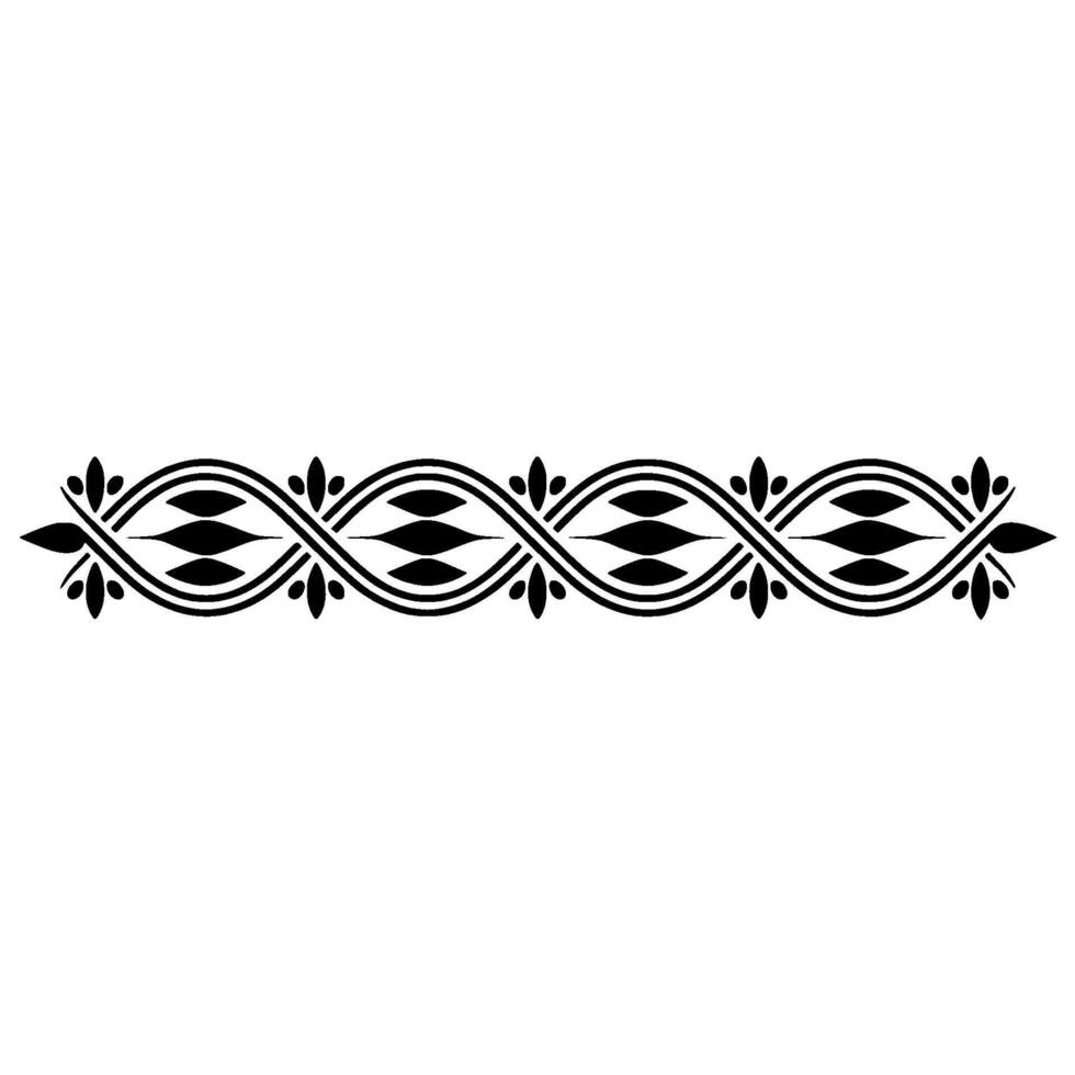 Elegant Black Scroll Border on White Background - Flourish vector