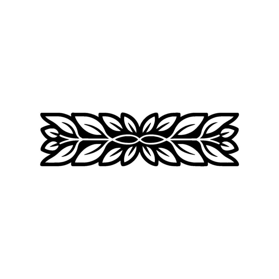 Decorative Black Leaf Border on White Background vector